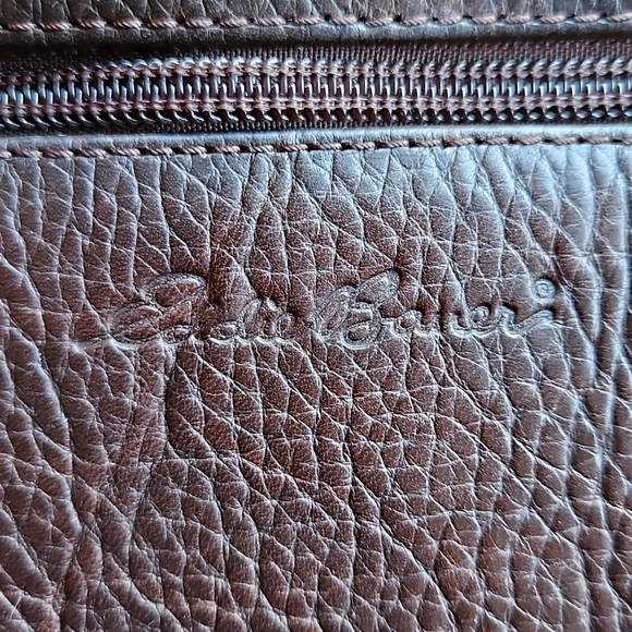 EUVC-Vintage Eddie Bauer Leather Dual Sided Crossbody Organizer Travel Bag Purse - Picture 15 of 16